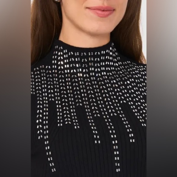 Halogen Rhinestone Embellished Sleeveless Funnel Neck Sweater - size xxl - NWT - Picture 3 of 12